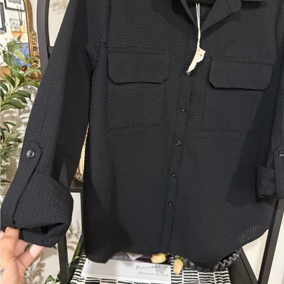 casa Cabana Women's Black Button Down Shirt size medium - Picture 6 of 9